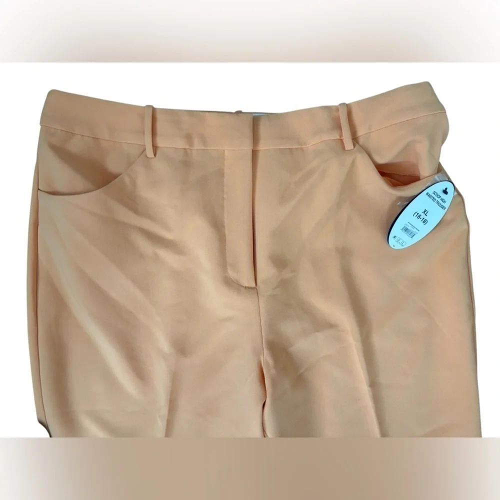 NWT Scoop Light Orange Wide Leg Women's Trousers with Pockets Size XL 16 18